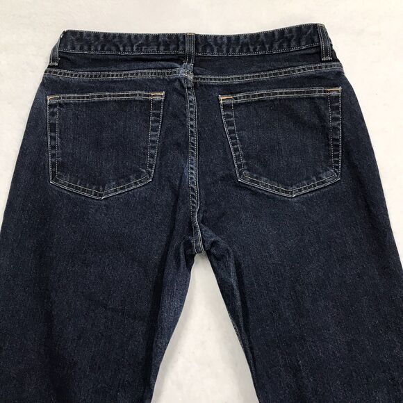 90s GAP Boot Cut Stretch Jean Women 12Reg (32x30) Dark Wash Raw Blue USA Denim - Picture 7 of 16